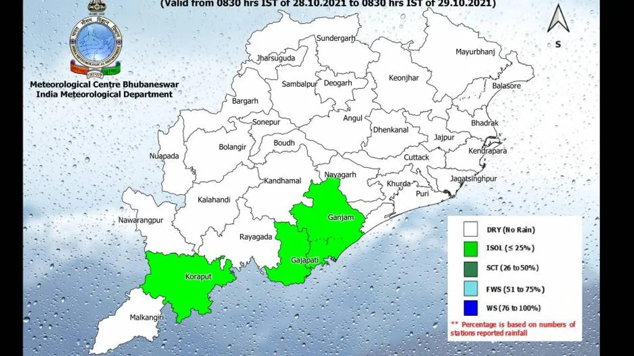 Rain Likely To Lash Few Odisha Districts Between October 28 and 30; Check IMD’s Forecast