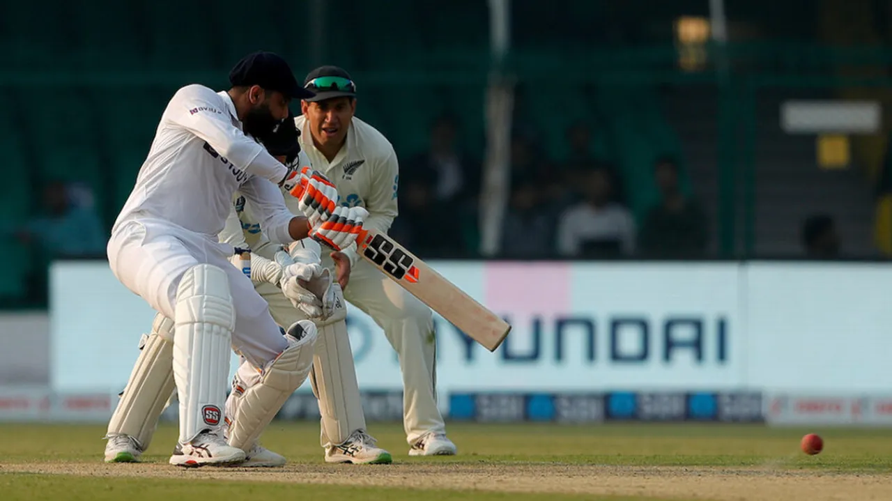Ind V NZ: Iyer, Jadeja Half-Centuries Help India Reach 258/4 At Stumps