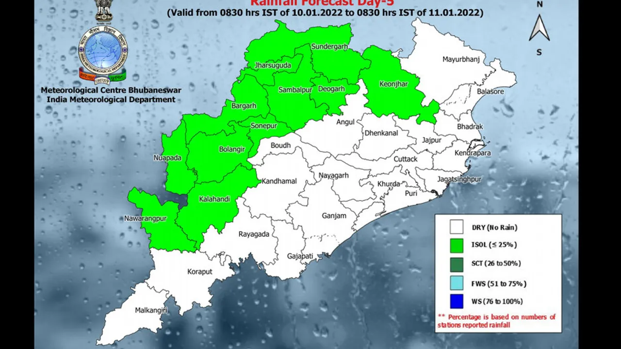 Rain, Thundershower Likely In 11 Odisha Districts On January 10: IMD