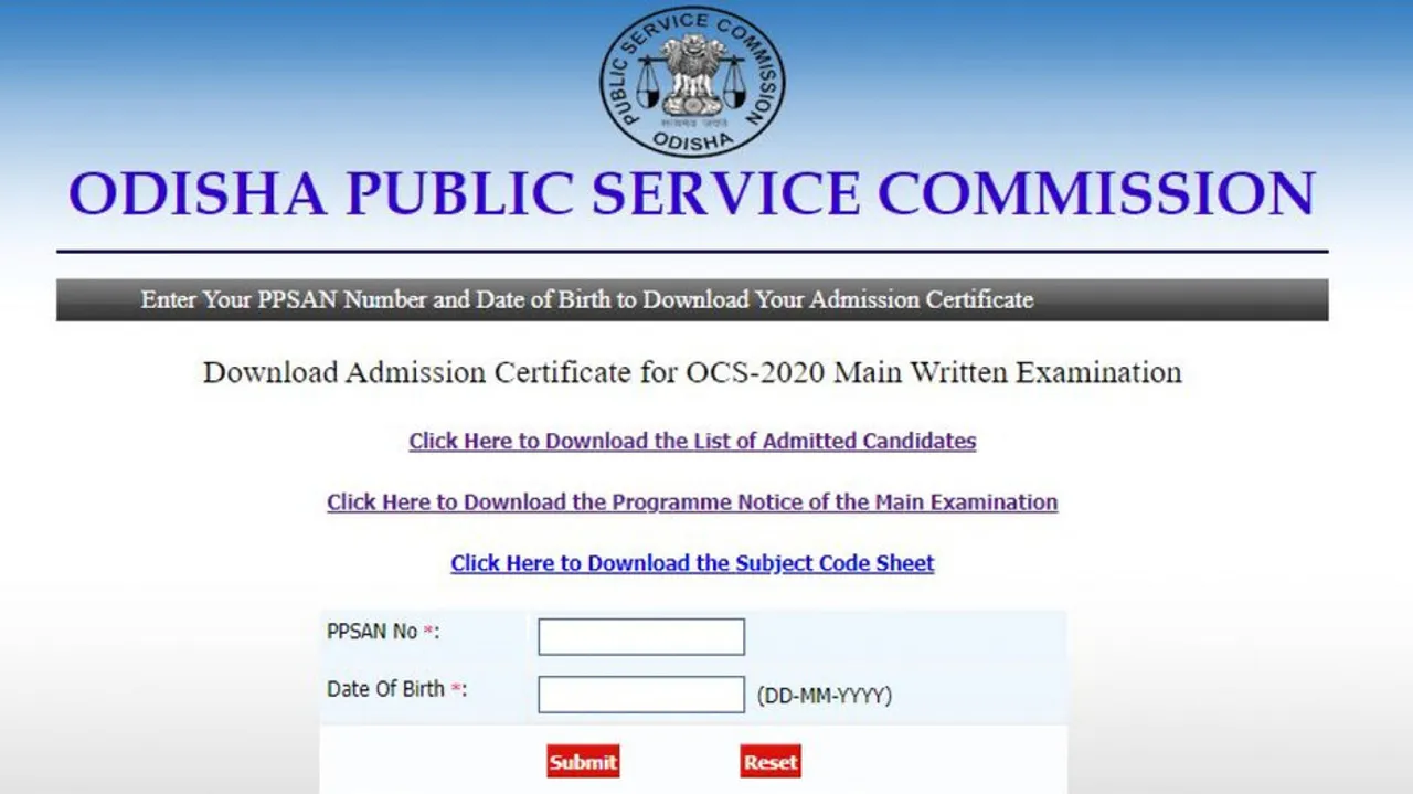 OCS 2020 Main Exam Admit Card Released By OPSC, Know How To Download