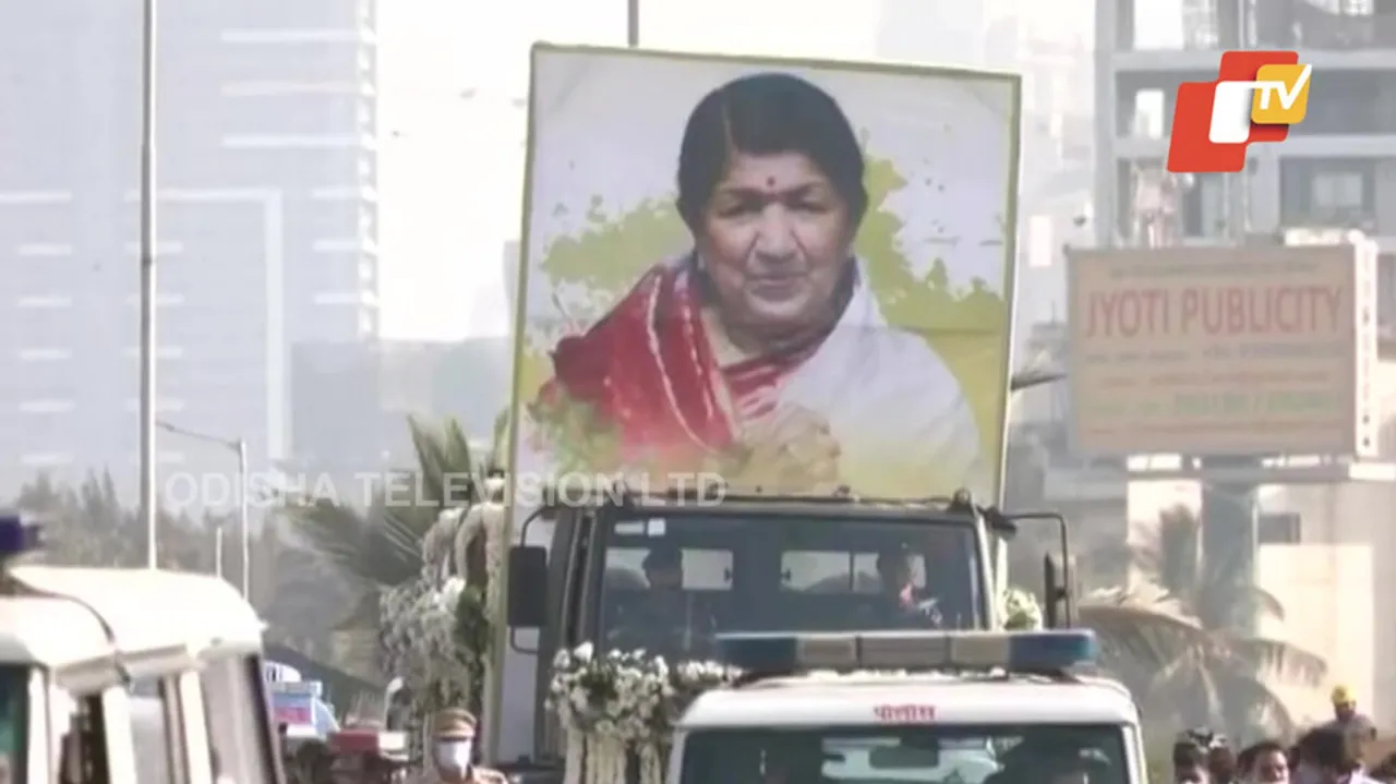 Draped In Tricolour, Lata Mangeshkar Embarks On Her Final Journey