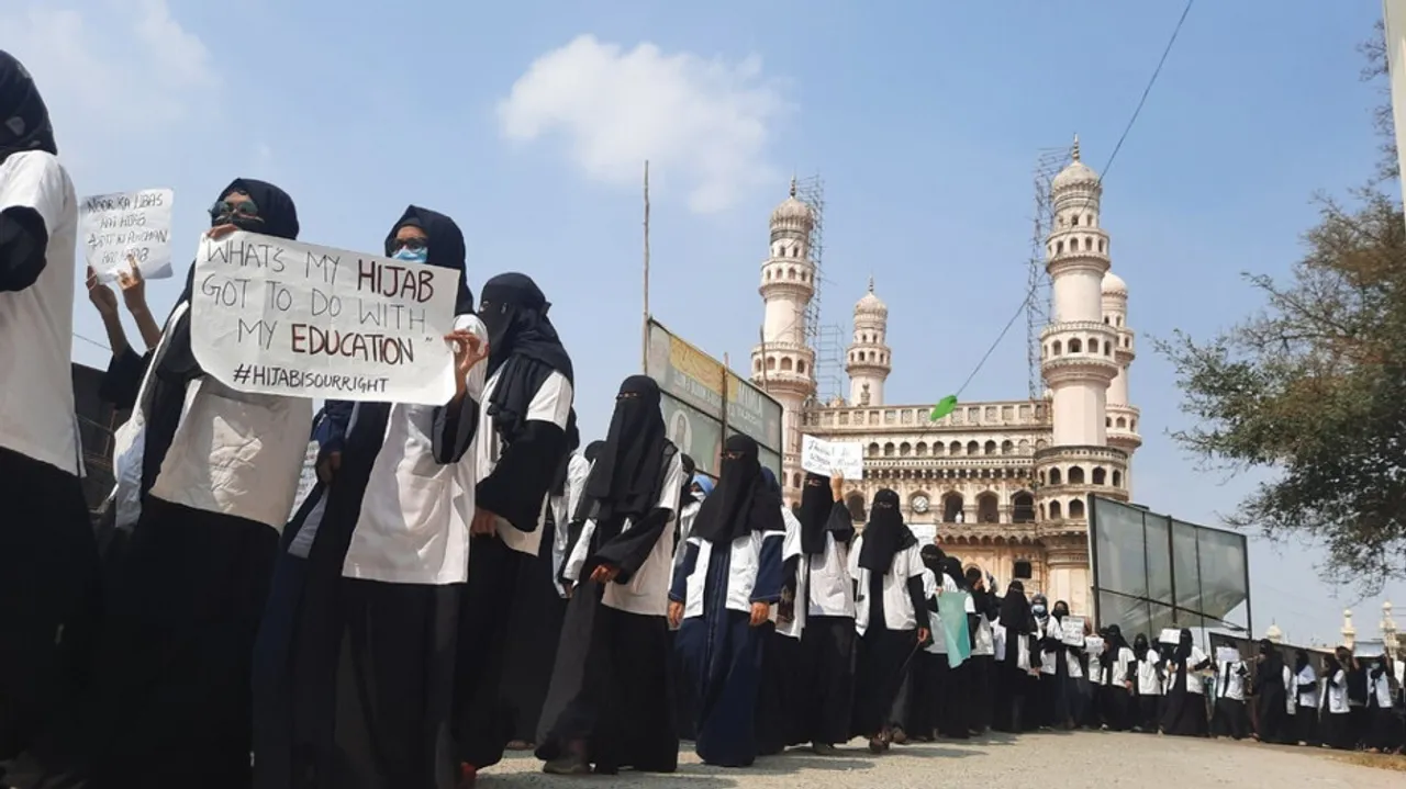 Protest In Hyderabad In Support Of Hijab