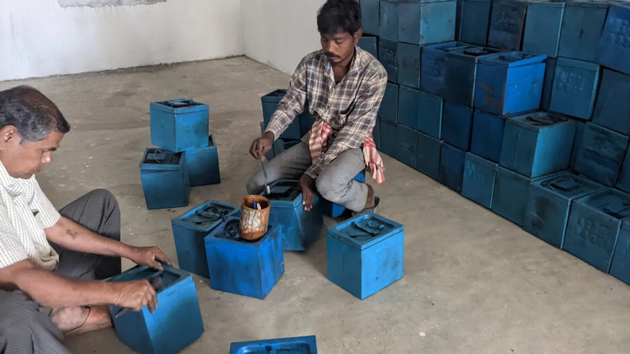 Ballot Boxes Being Prepared For Panchayat Polls