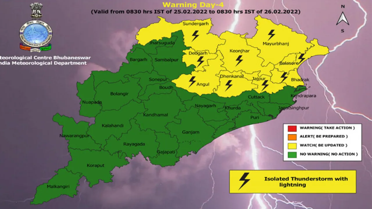  IMD Issues Yellow Warning For Thunderstorm In Several Odisha Districts