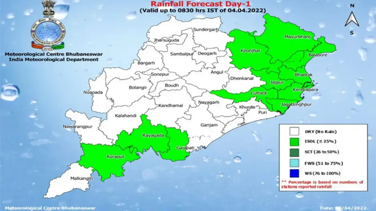 Rain, Thunderstorm To Lash Odisha Districts Till April 6: IMD