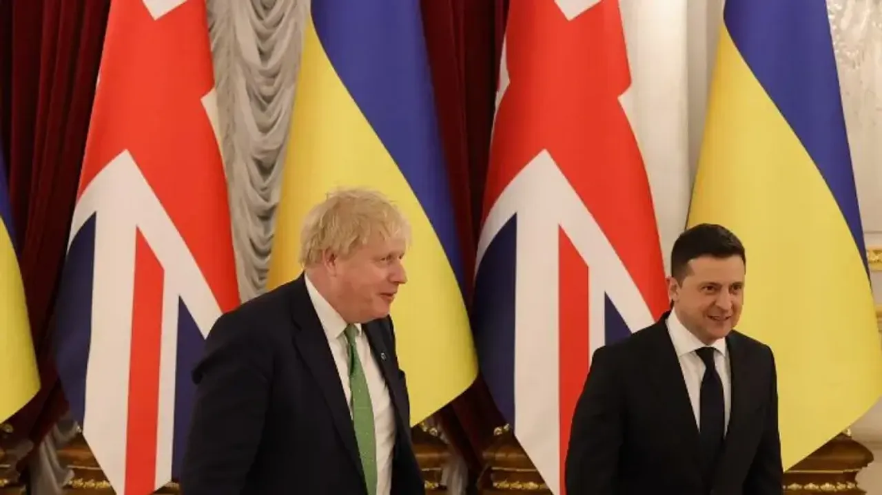 UK PM Johnson Meeting Ukraine's President In Kiev