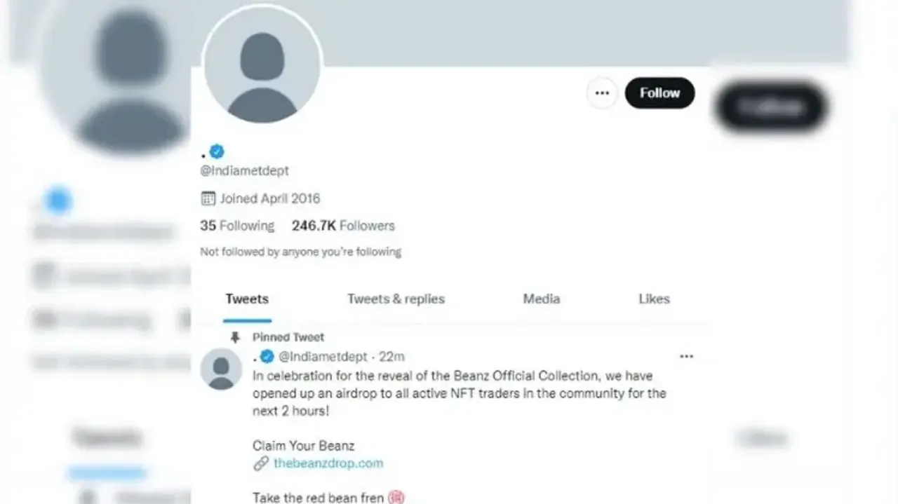 IMD's Twitter Handle Hacked