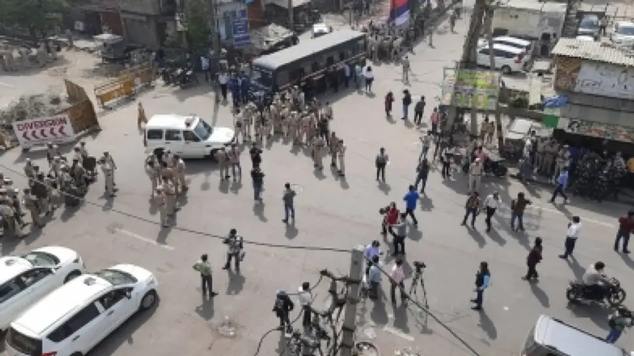 Stones pelted at cops by Jahangirpuri shooter's family, one detained