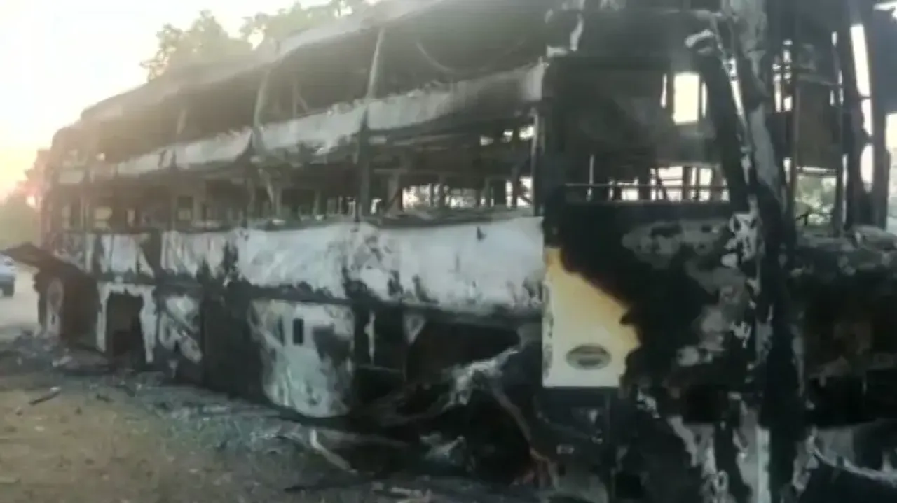 Maoists torch bus en-route to Hyderabad from Odisha's Malkangiri