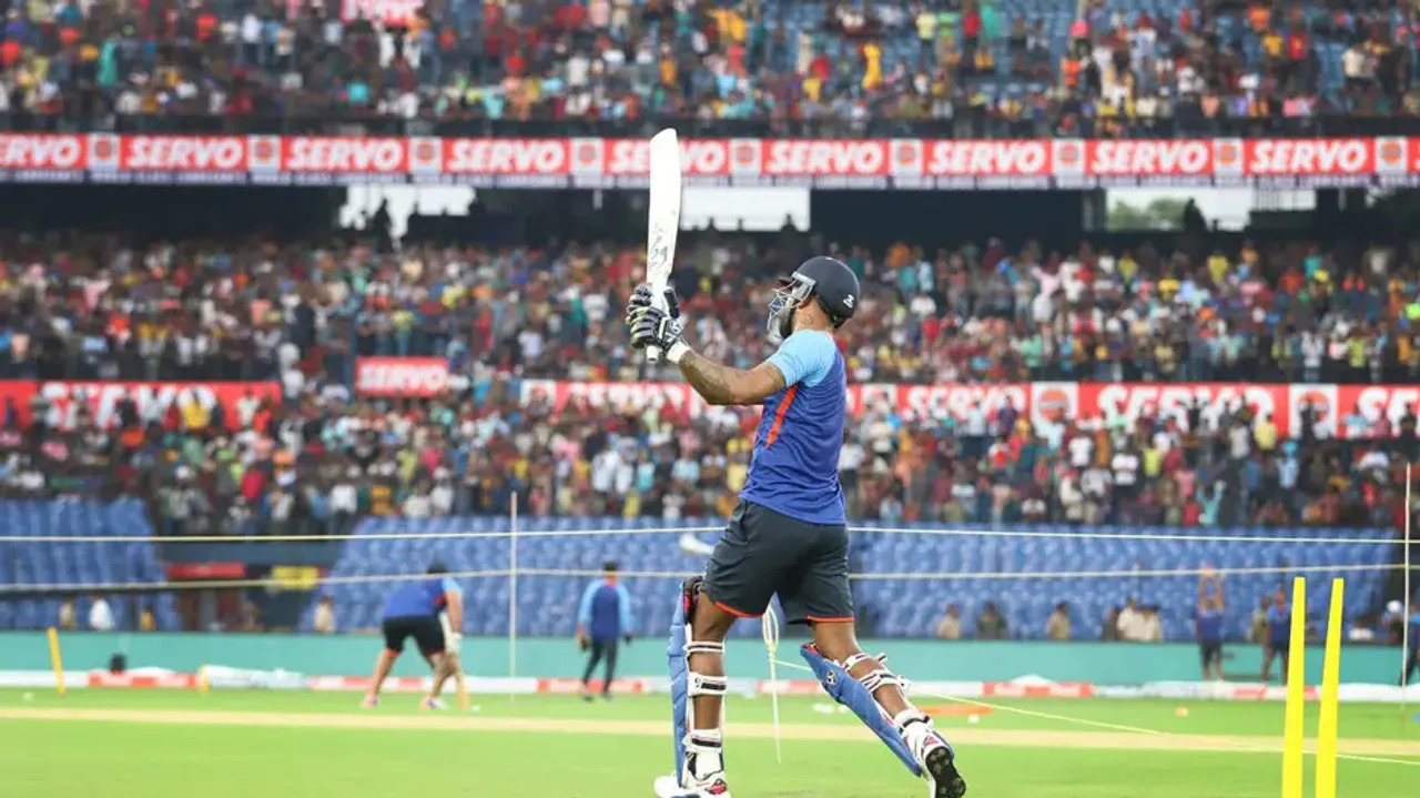 Indian team practicing at Barabati Stadium