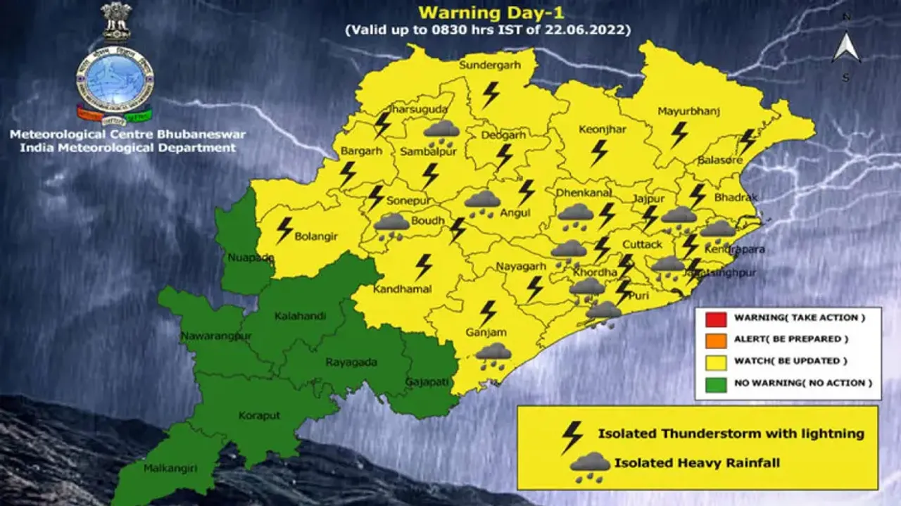 Heavy rain to lash Odisha till June 24