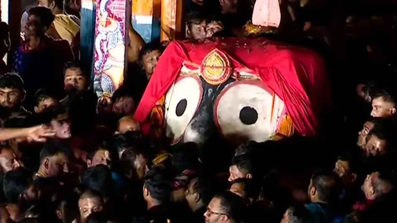 Lord Jagannath Being Taken To Adapa Mandap