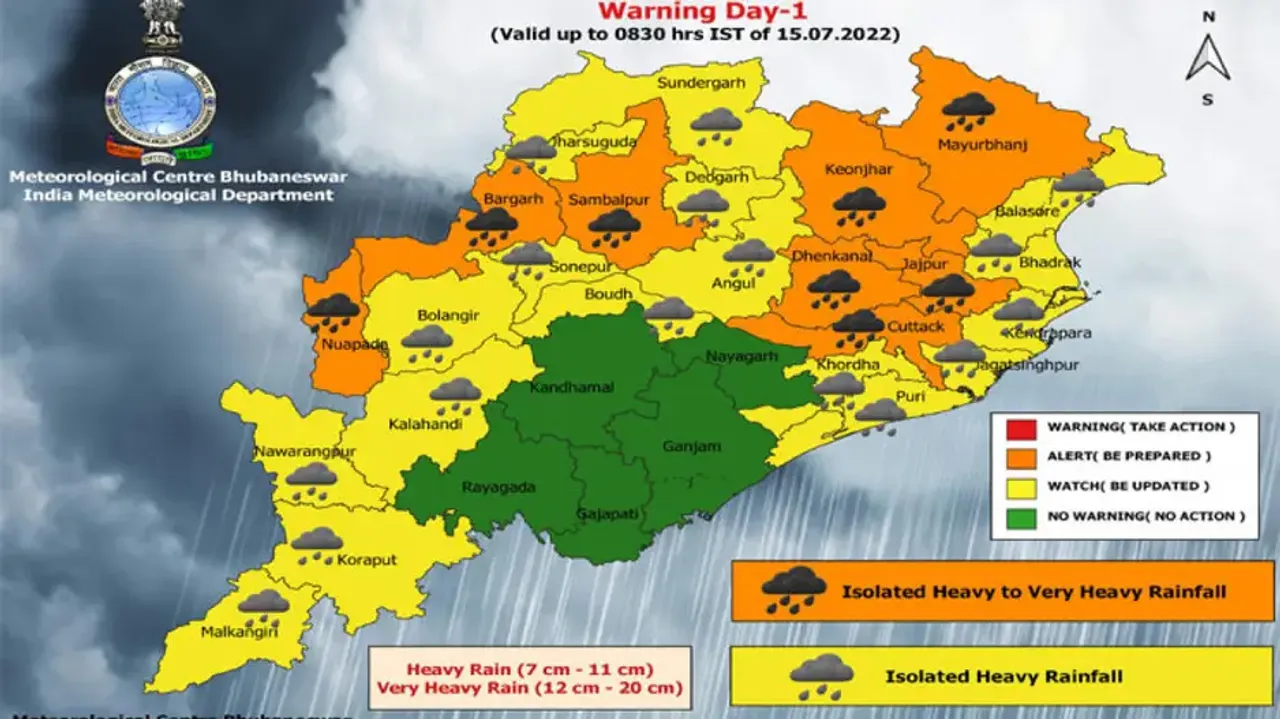 Orange Warning for Odisha districts