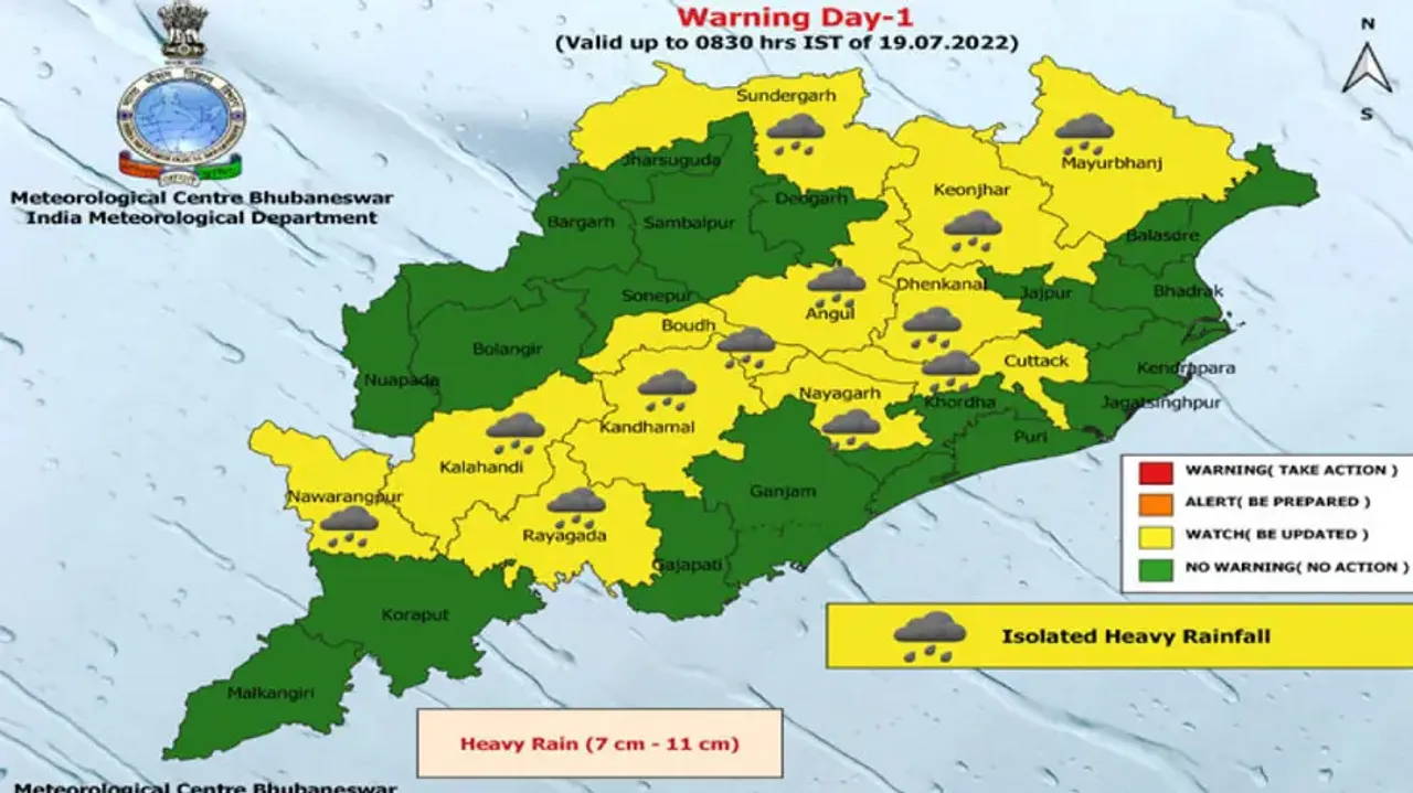 Yellow Warning For Odisha