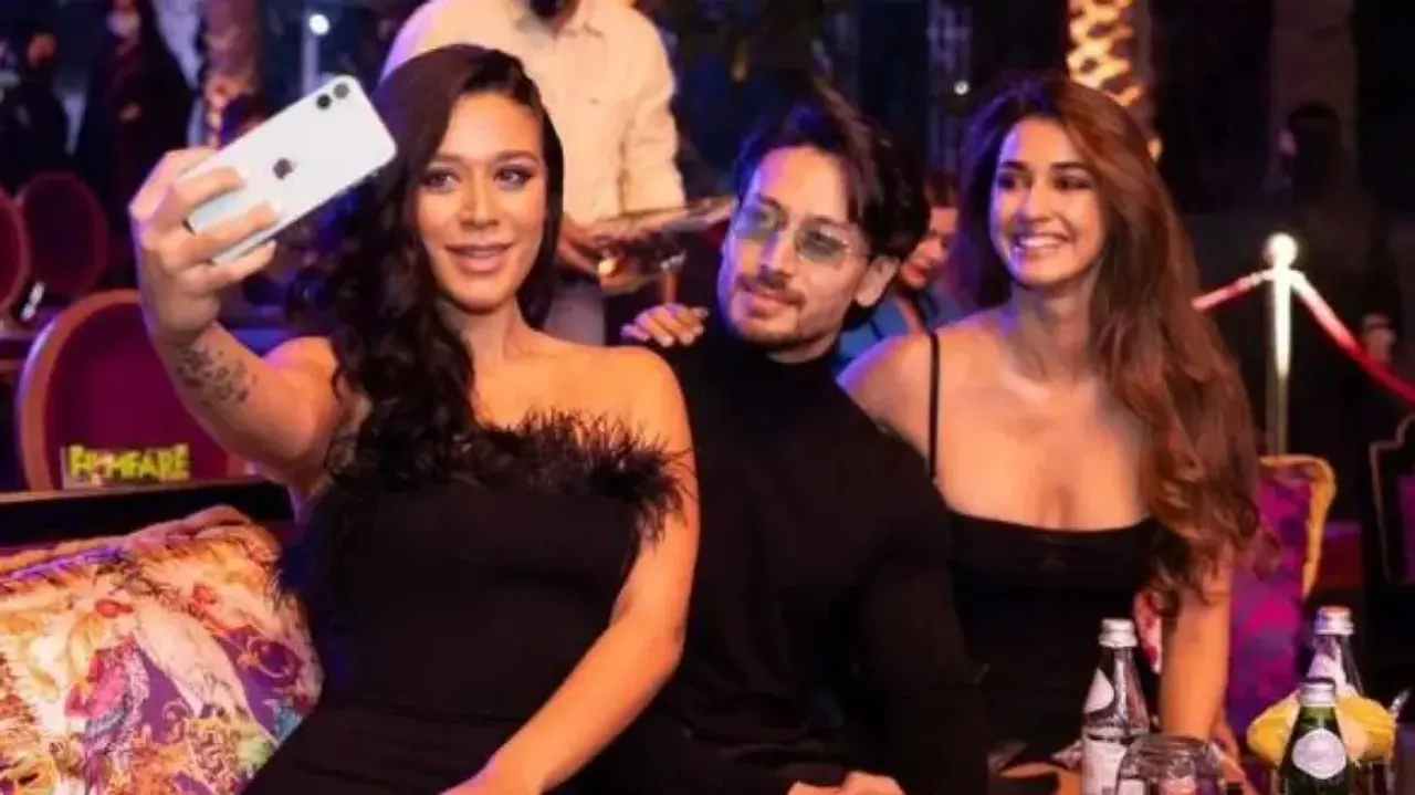 Tiger Shroff with his sister and Disha Patani