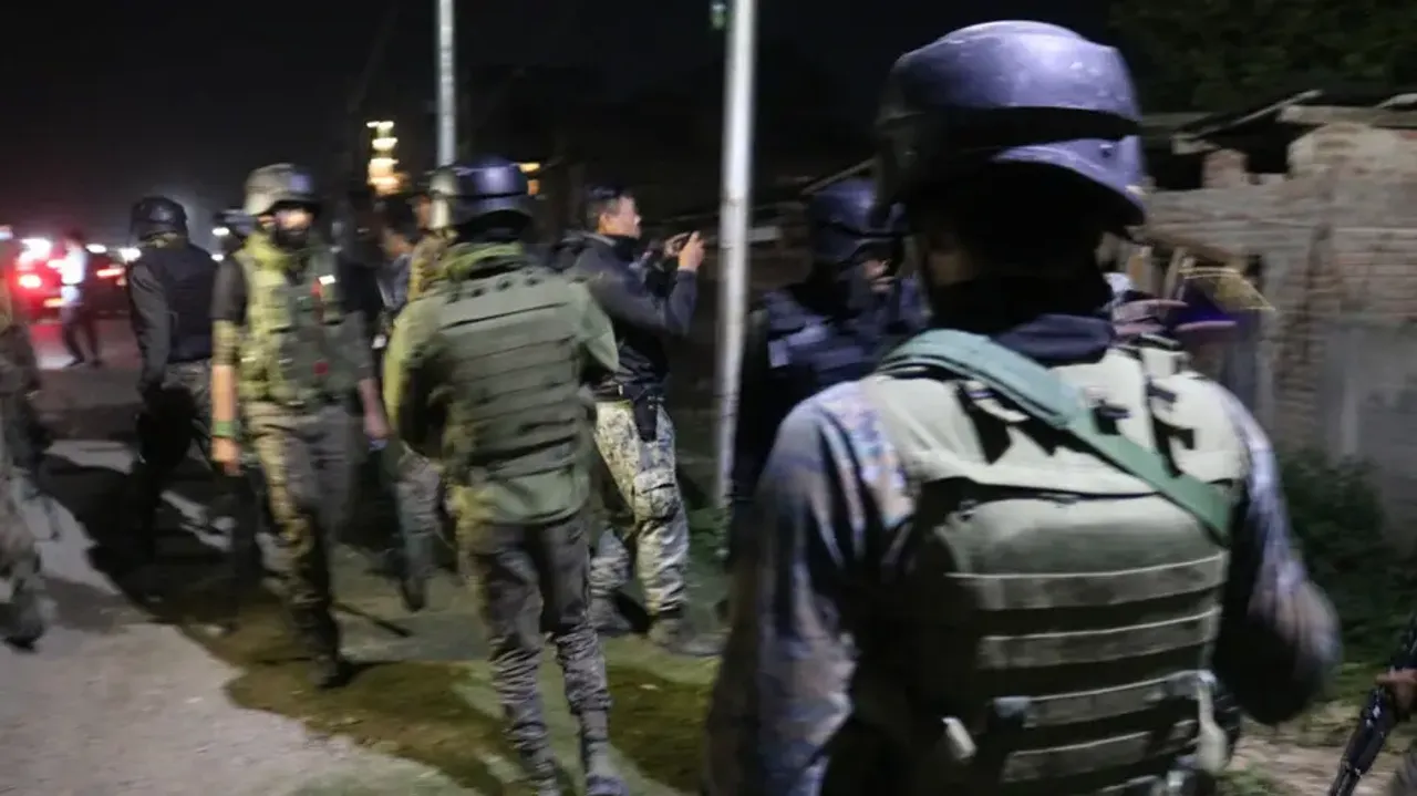 One scooter, one AK-47 rifle and two grenades were recovered by the security forces from the site of