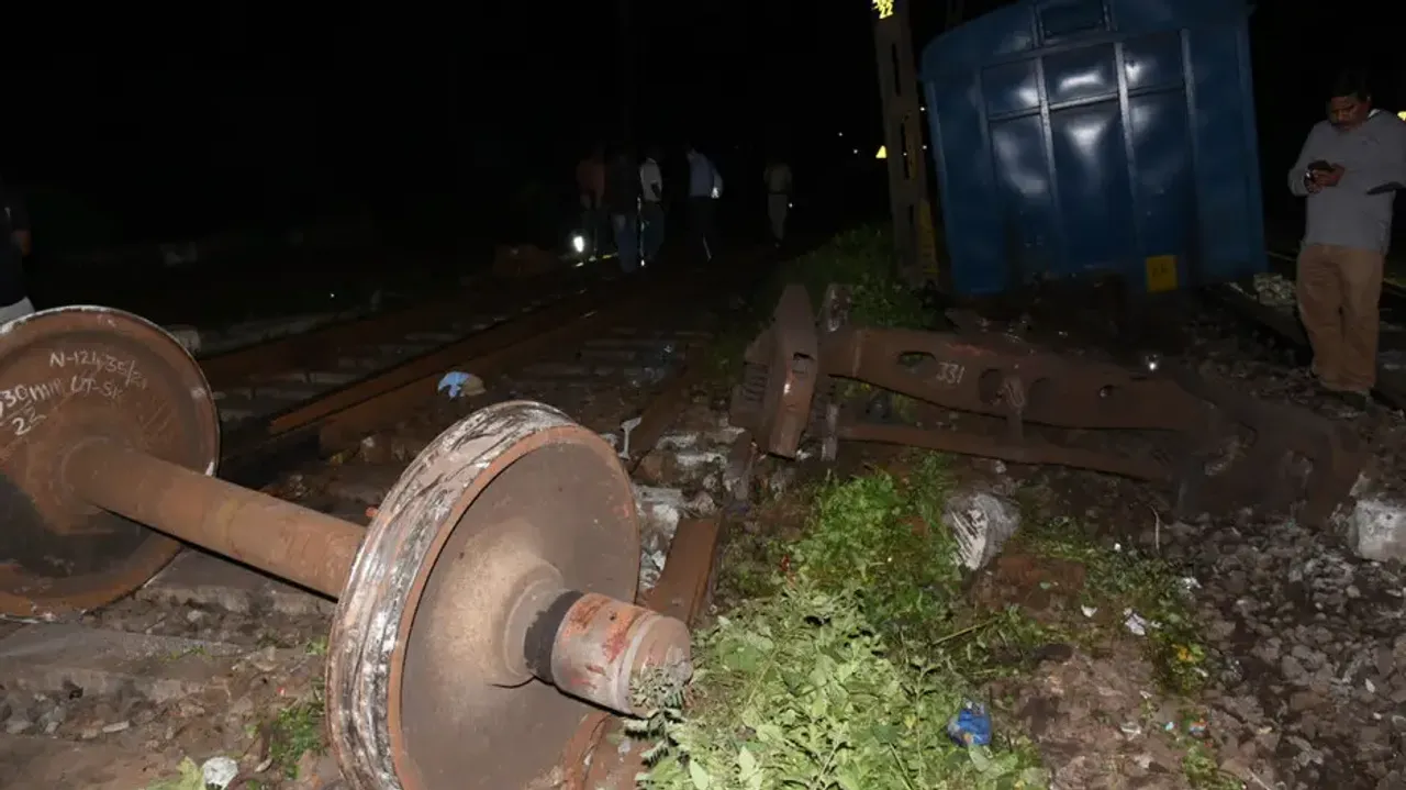 Five wagons of a goods train loaded with cement derailed near Bhubaneswar railway statio