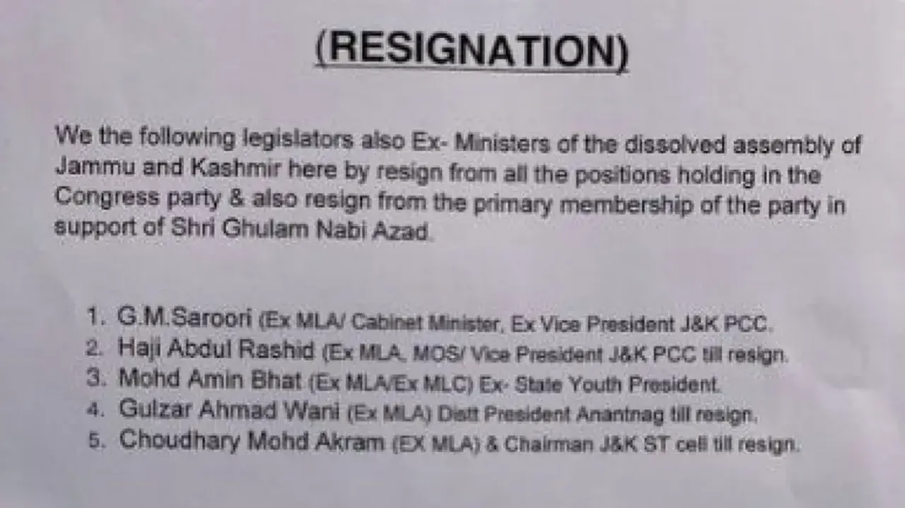 JK Congress Leaders Resign 