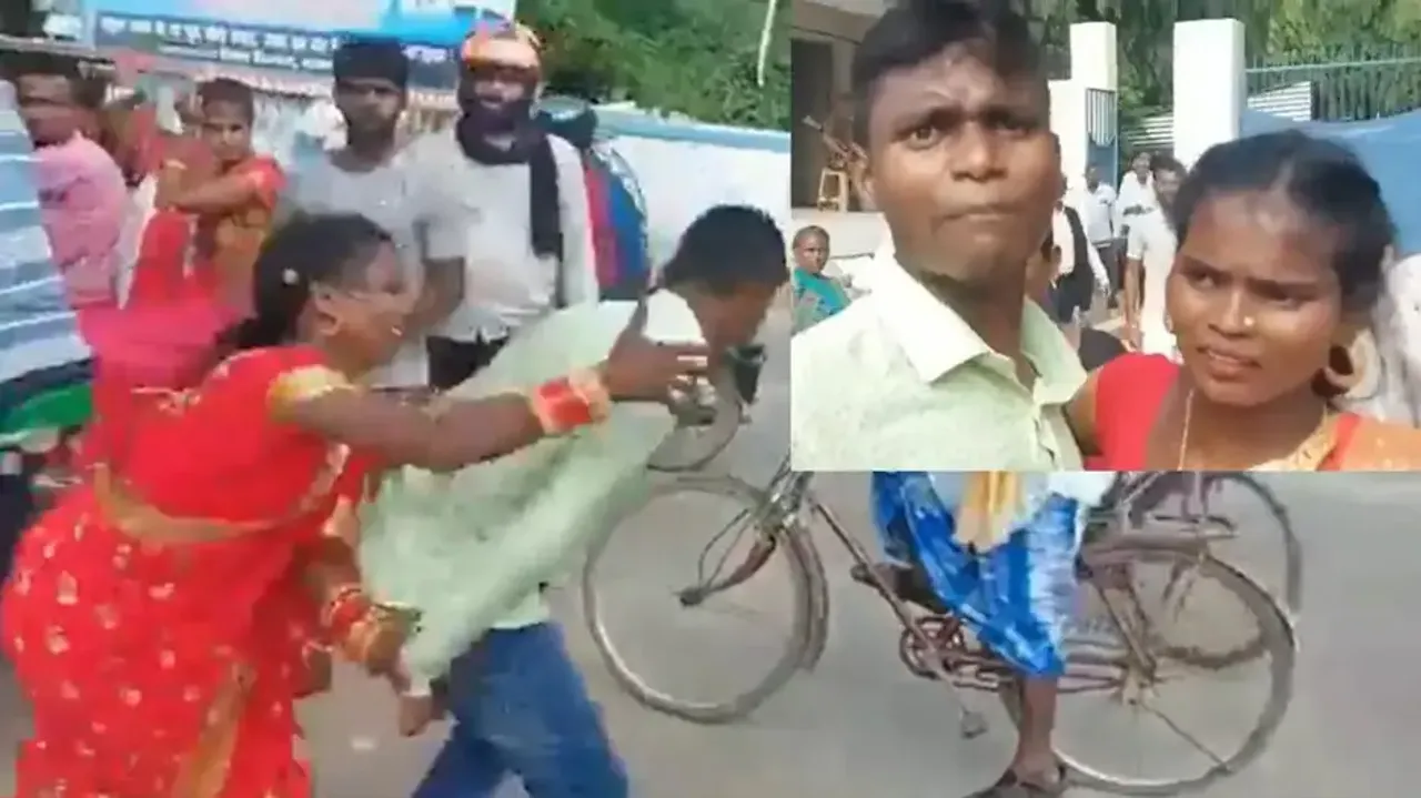 Bride chases groom