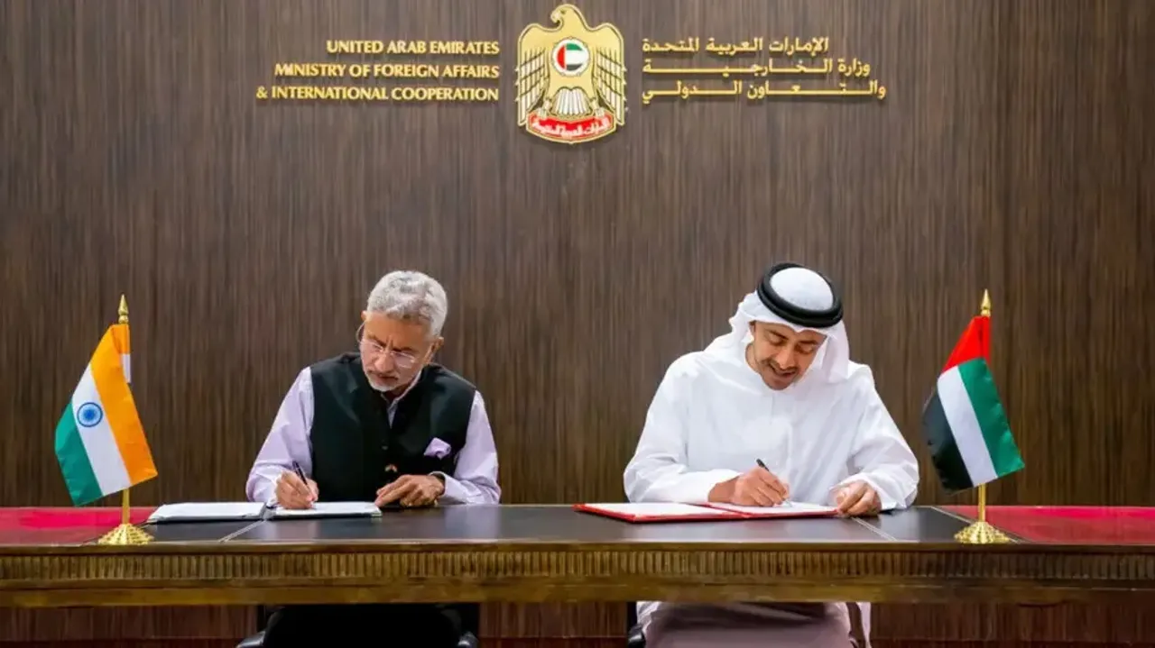 S Jaishankar and Sheikh Abdullah bin Zayed Al Nahyan