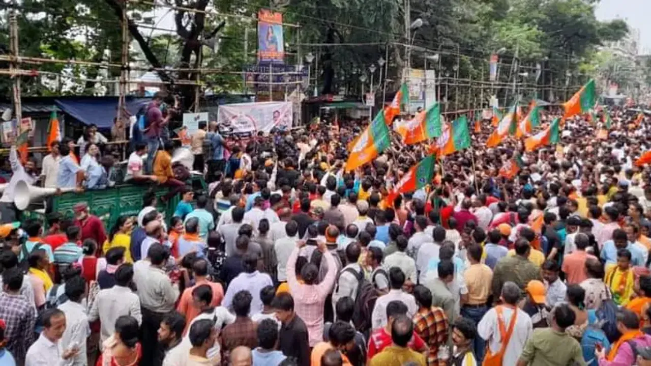 BJP's march to Bengal secretariat takes violent turn; party's state prez stages 'sit-in'