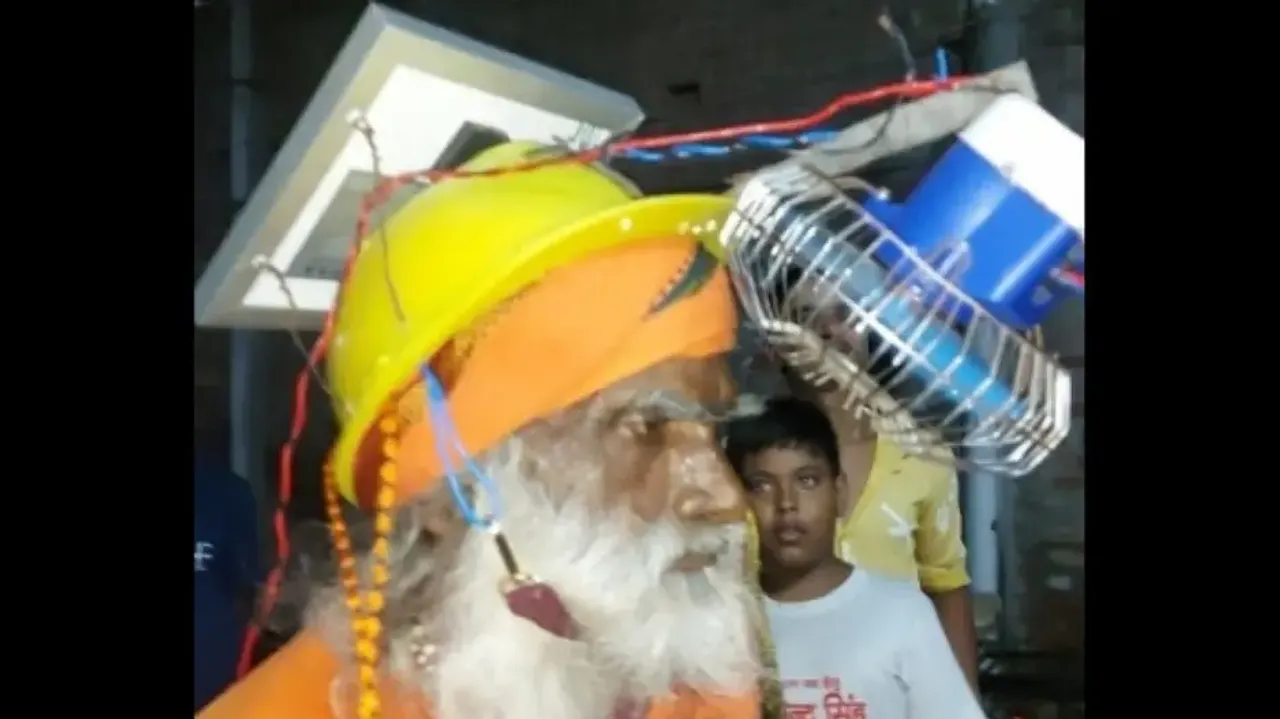  Flower seller invents fan-fitted helmet in Uttar Pradesh