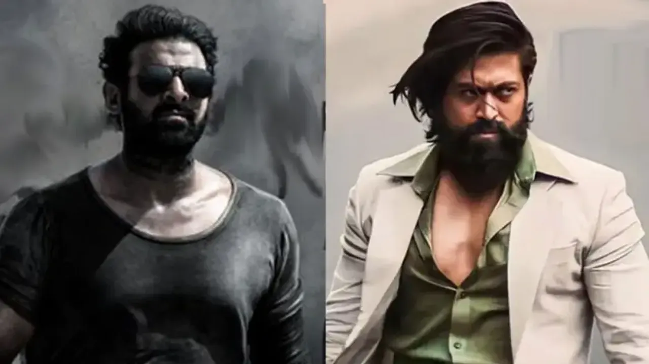 Prabhas in Salaar (Left) Yash in KGF 2 (Right)