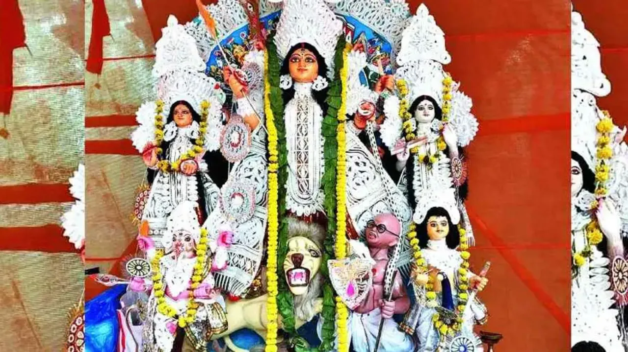 Mahatma depicted as Mahishasura