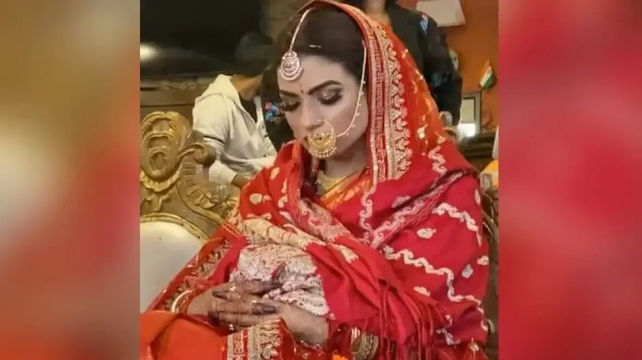 Bride falls asleep during wedding