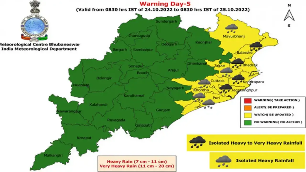 IMD Issues Heavy Rainfall Warning For Odisha