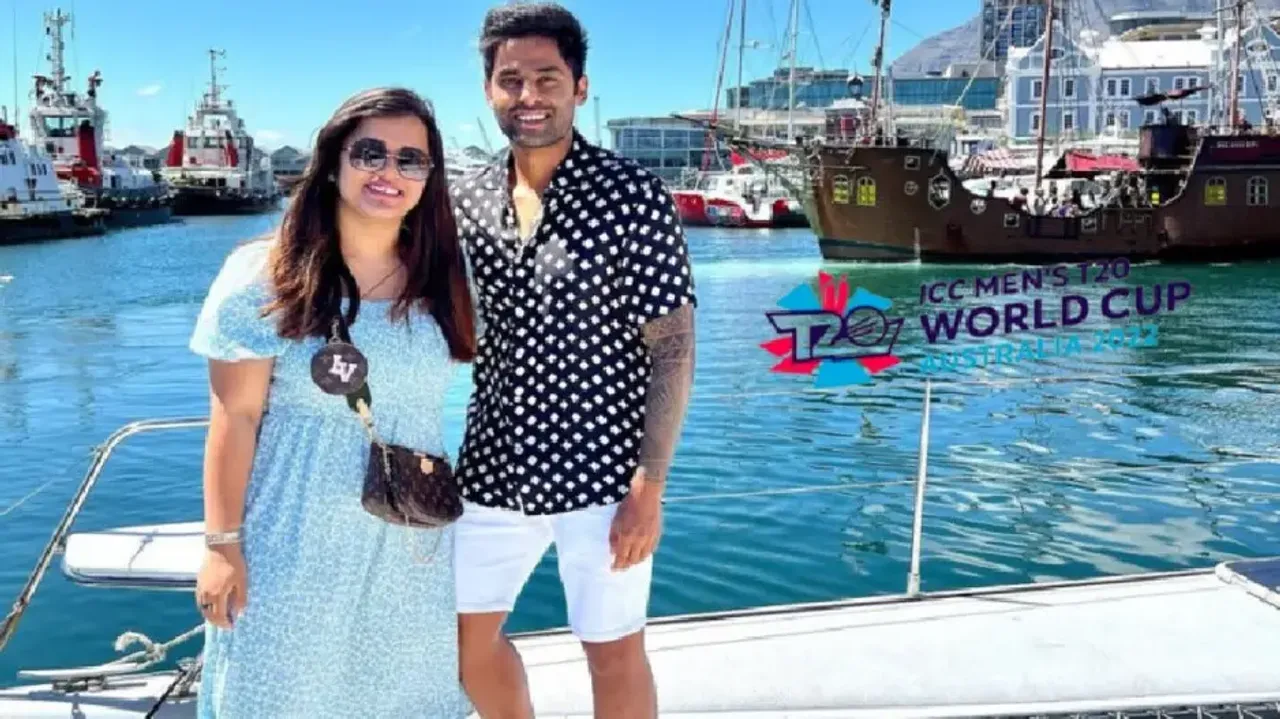 Suryakumar Yadav with wife Devisha Shetty 