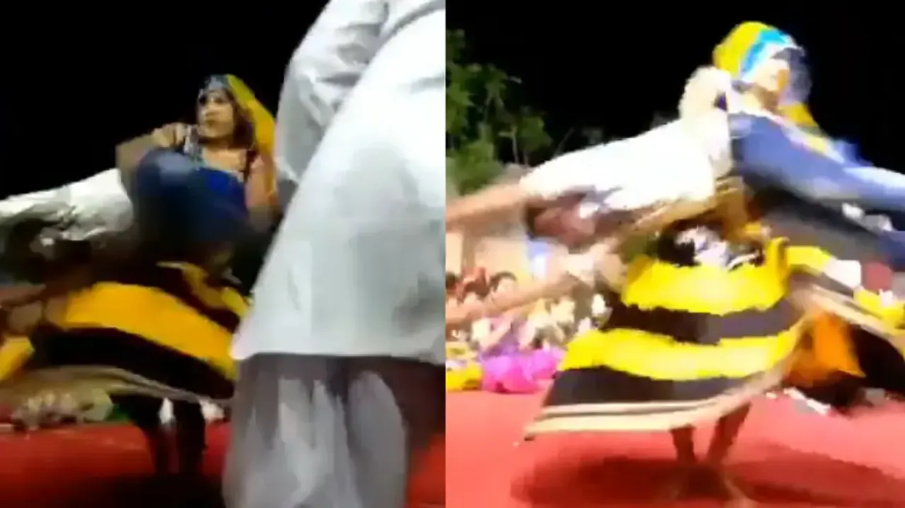 Folk dancer teaches 'mischievous' youth a lesson, whirls him like a wheel on stage; watch