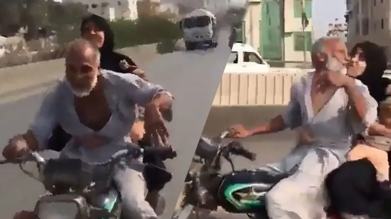 Elderly man's romance with wife during bike ride amazes Internet, watch