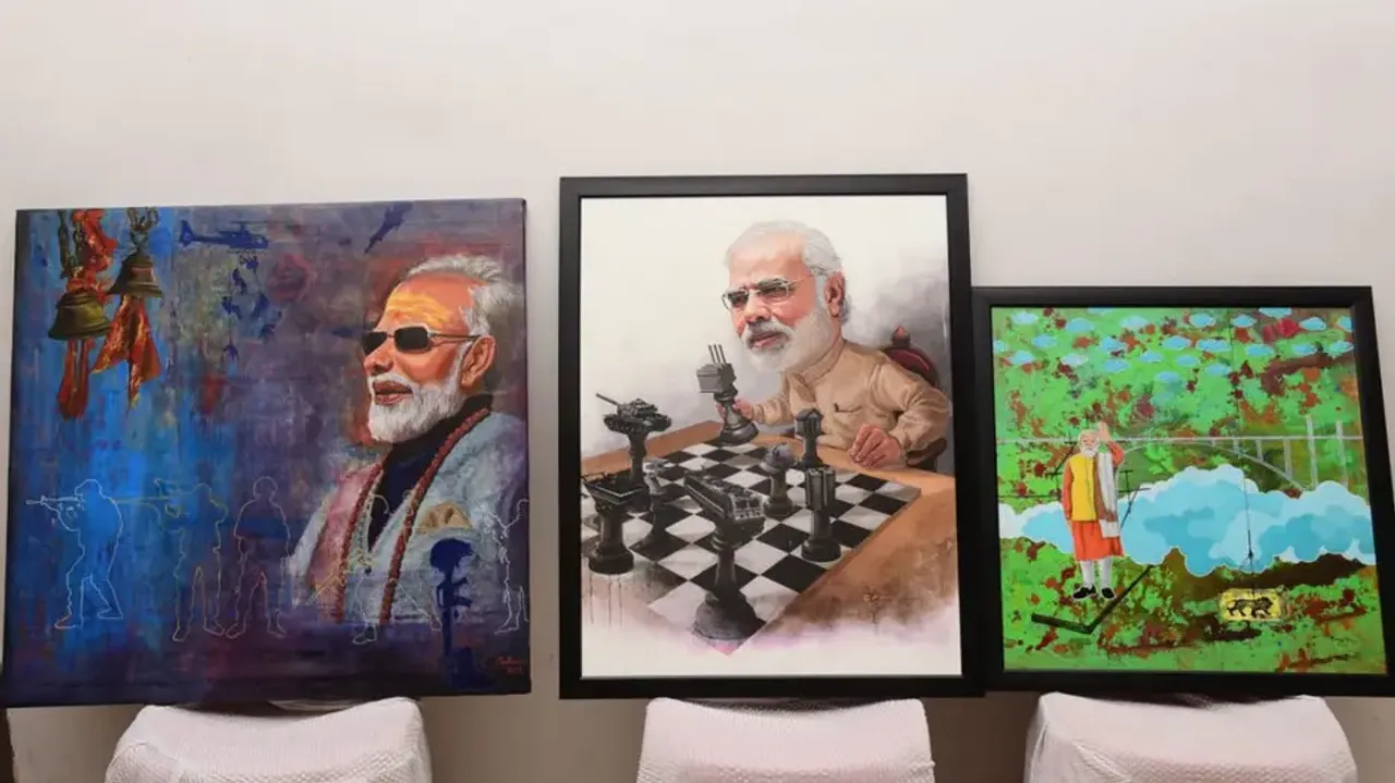 Painting exhibition on PM Modi in Bhubaneswar