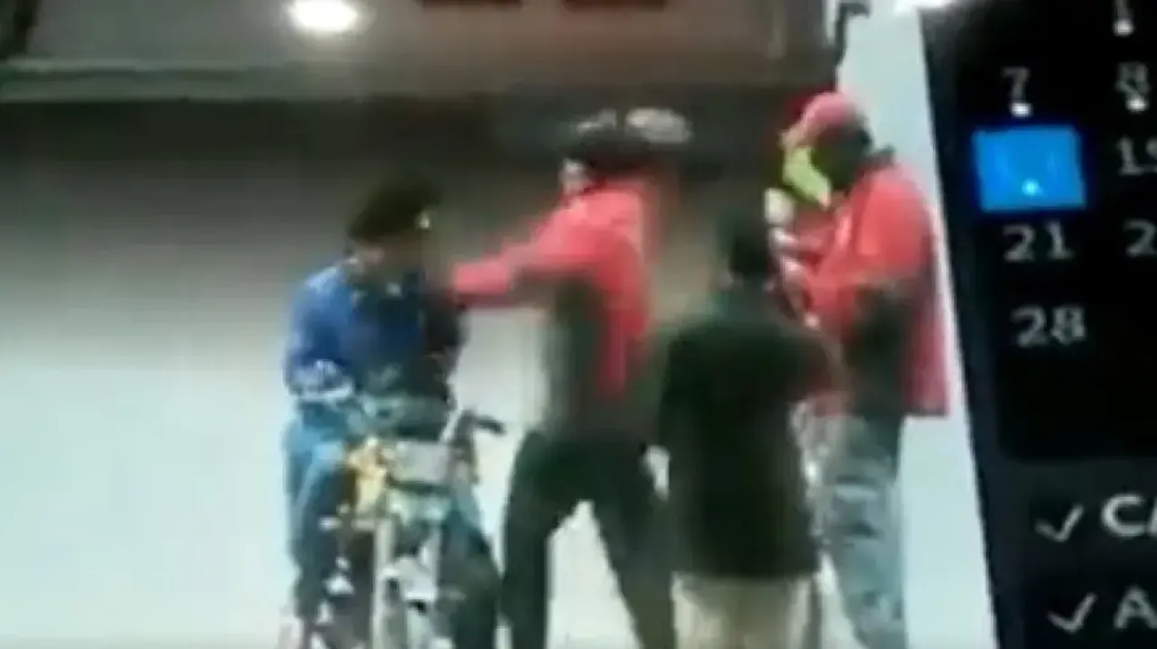 Viral video: Rider smokes at petrol pump, slapped by staffer