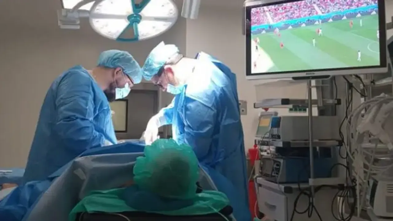 Man Watches FIFA Match During Surgery