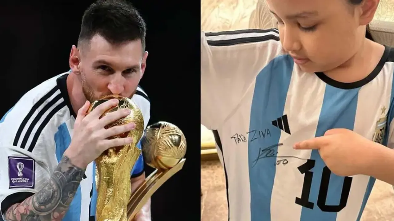 Lionel Messi sends MS Dhoni’s daughter Ziva signed Argentina jersey
