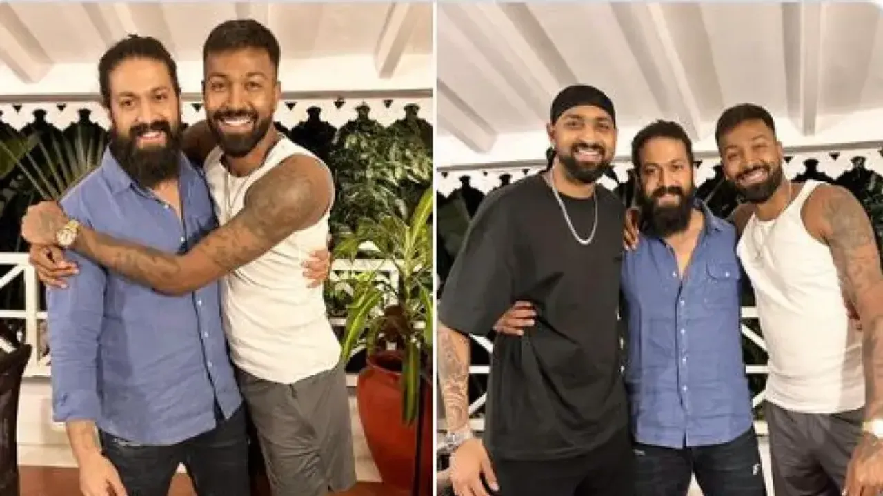 Legends in one frame: Rocky Bhai Yash spotted hanging out with Pandya brothers