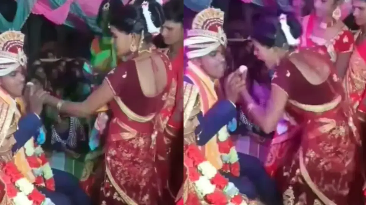 Groom, bride's sister fight over rasgulla on marriage mandap, watch