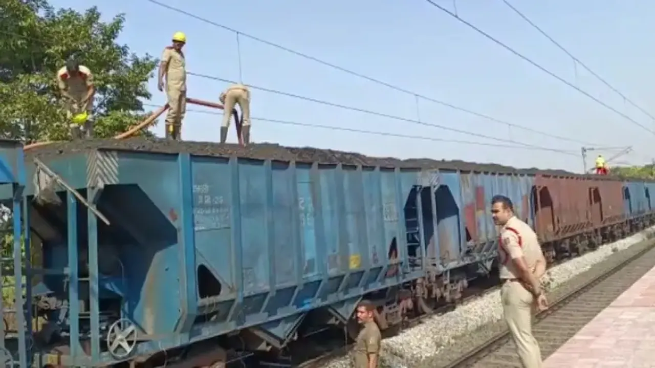 Coal-laden train catches fire in Bhadrak