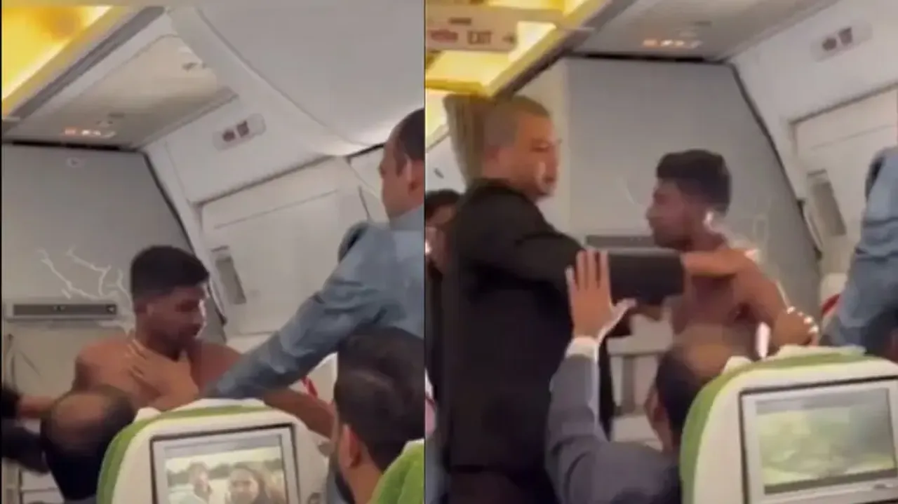 Passenger goes shirtless to fight with co-passenger on flight, watch