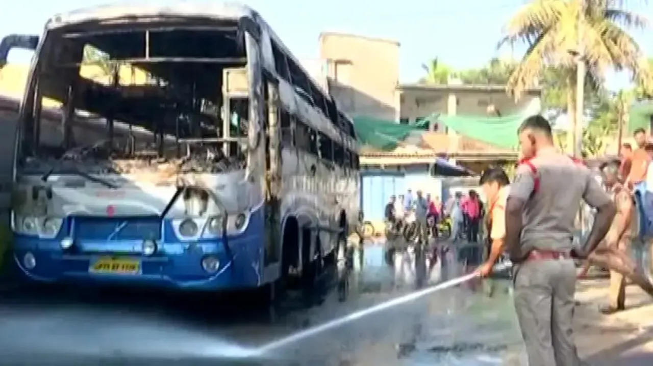 Bus Catches Fire