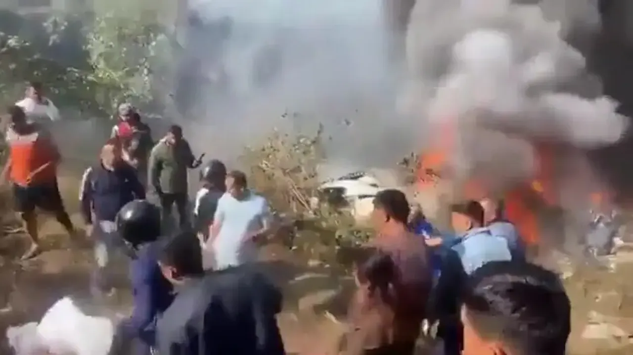 Aircraft crash on runway at Pokhara