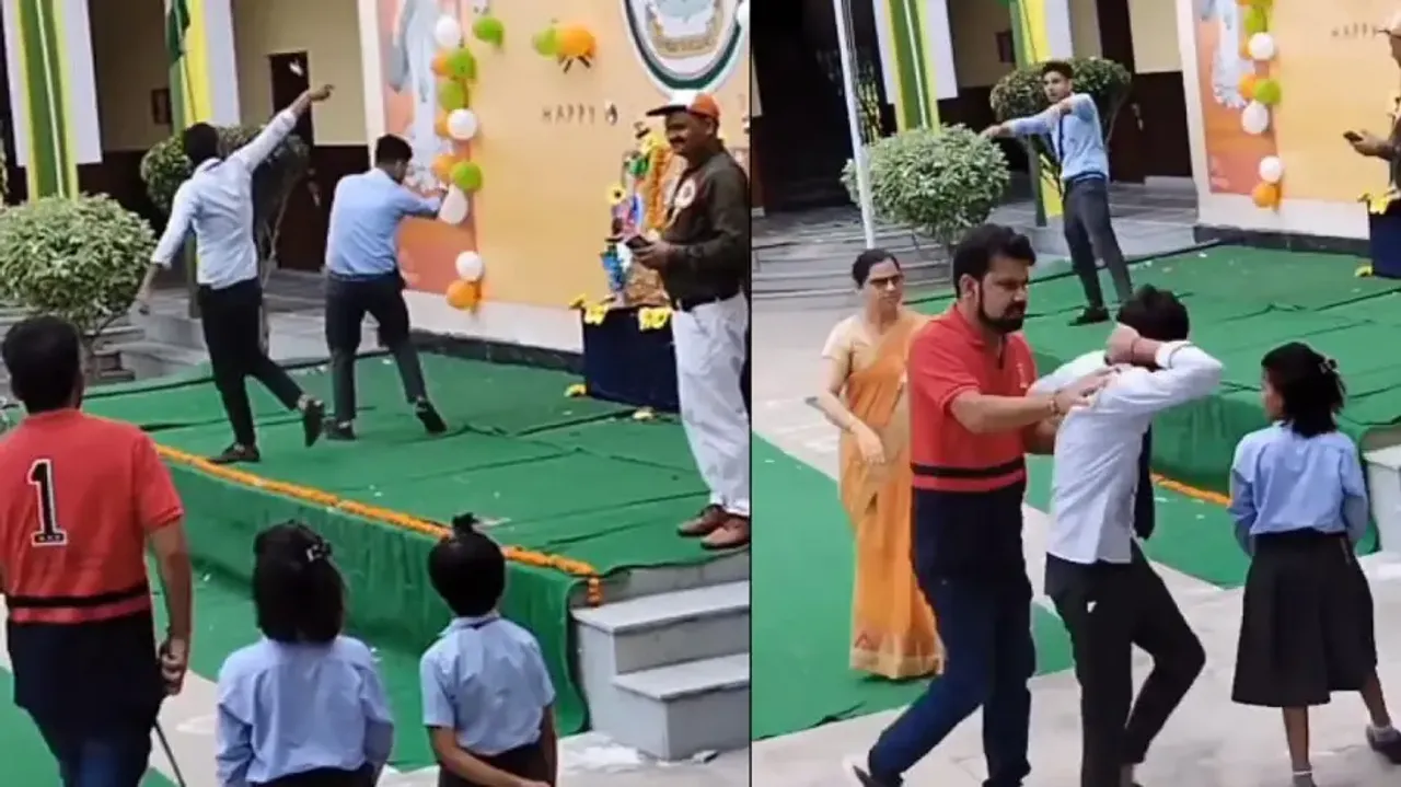Impressed over friend's dance, school lad showers notes; watch what teacher does next