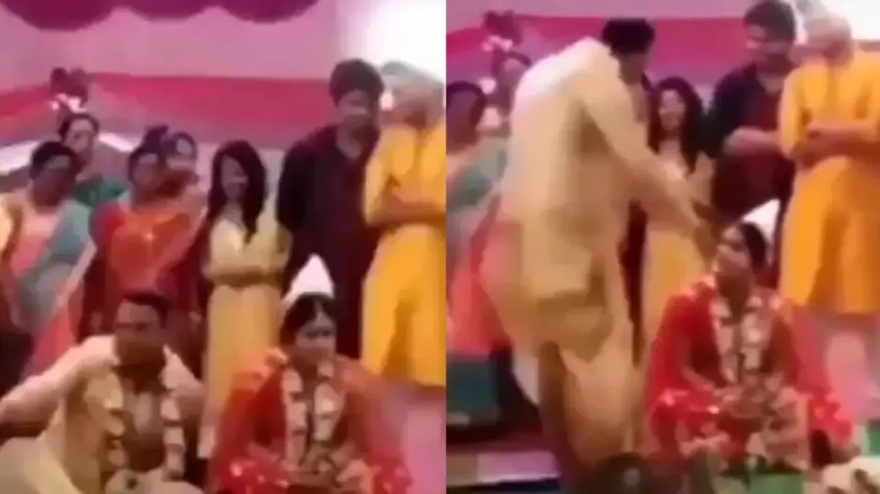 Groom's unexpected move on seeing bride on stage stuns all,
