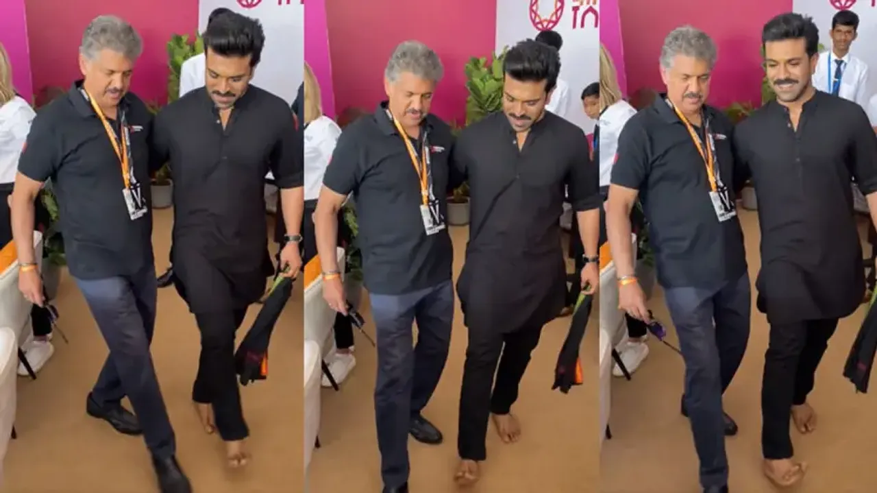 Anand Mahindra recreates signature steps of RRR’s ‘Naatu Naatu’ with Ram Charan, watchAnand Mahindra