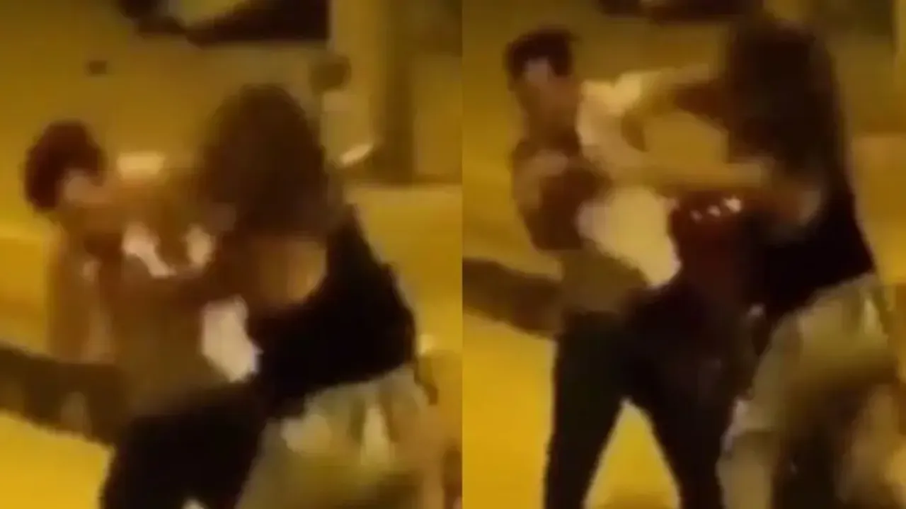 Romance on street goes wrong as couple exchanges blows