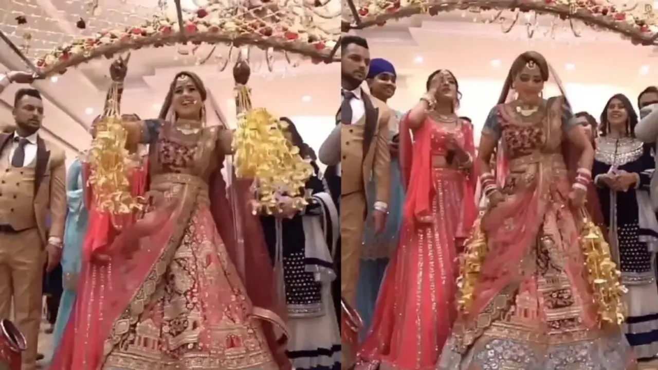 Bride’s playful bridal entry impresses netizens