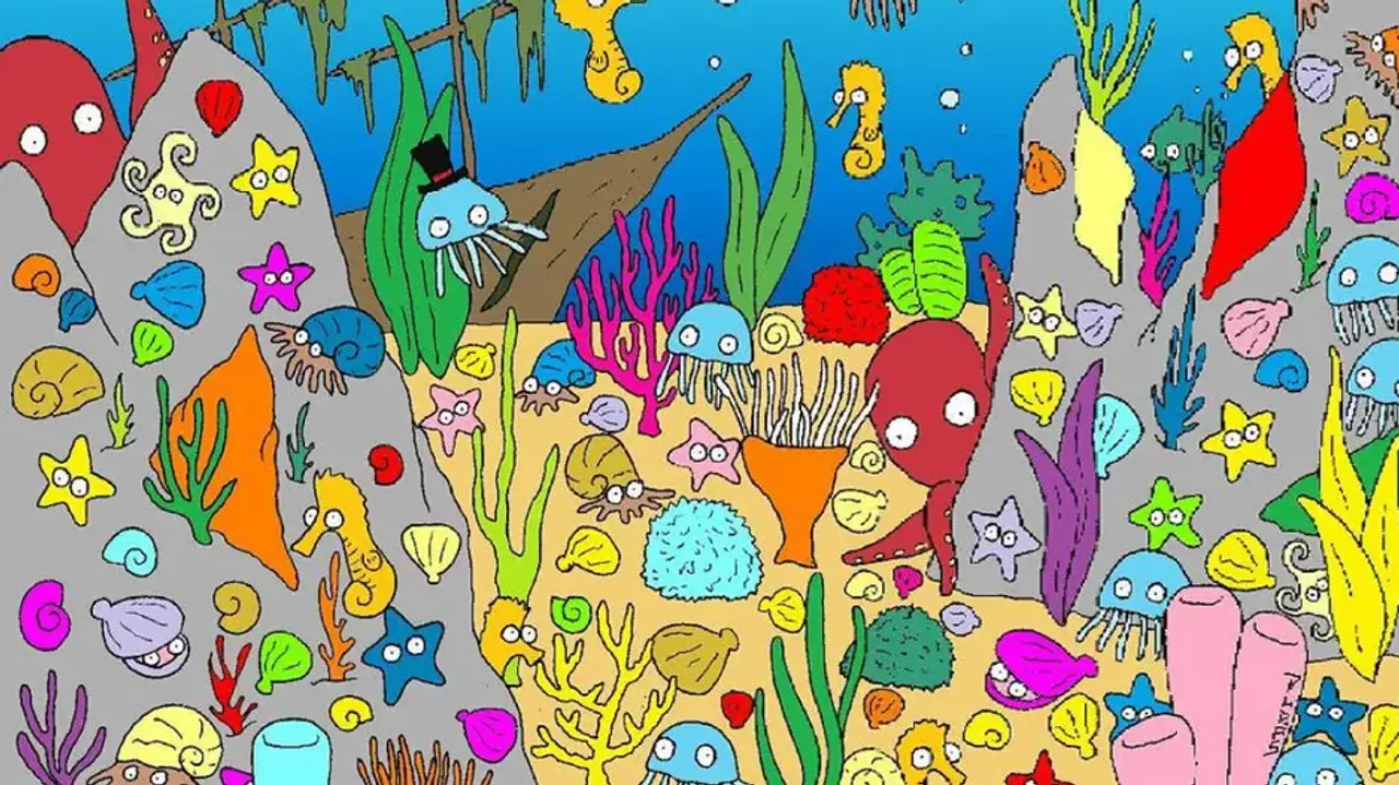 Can you find the hidden fish under ocean in 15 Secs?