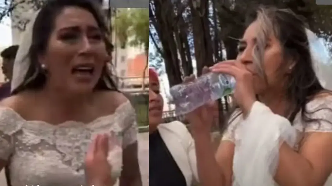 Bride catches groom cheating on their wedding day; suffers panic attack, cries inconsolably – Watch